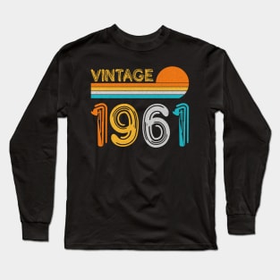 Vintage 1961 Happy 62nd Birthday Retro Long Sleeve T-Shirt